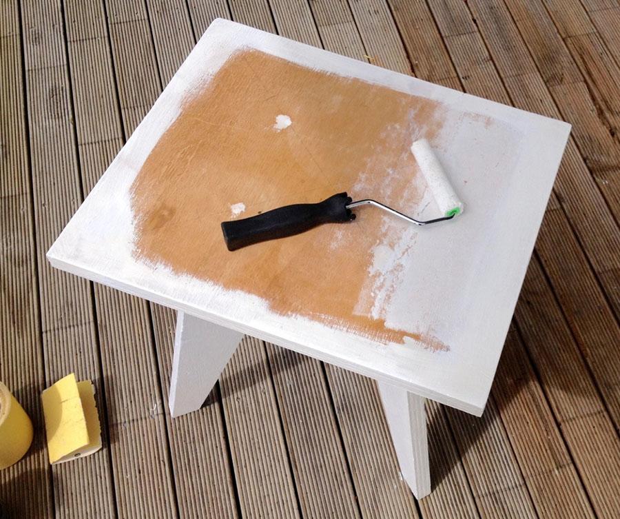 decoupage en madera pintar mesa