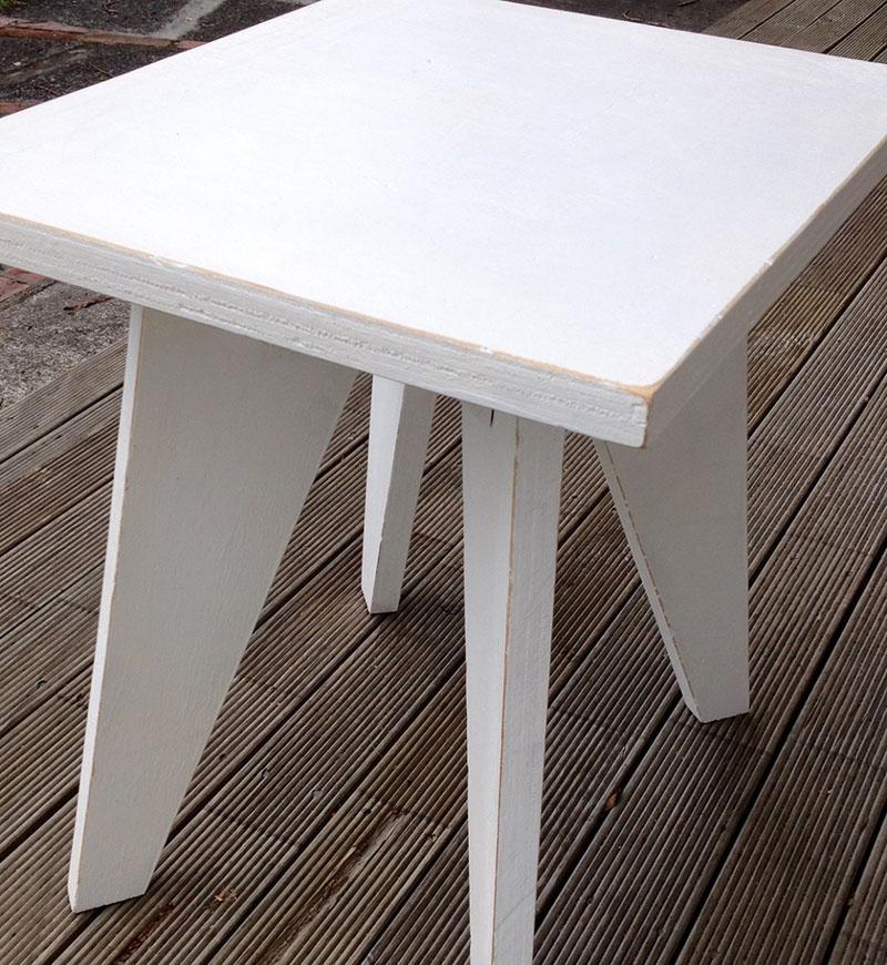 decoupage en madera mesita blanca