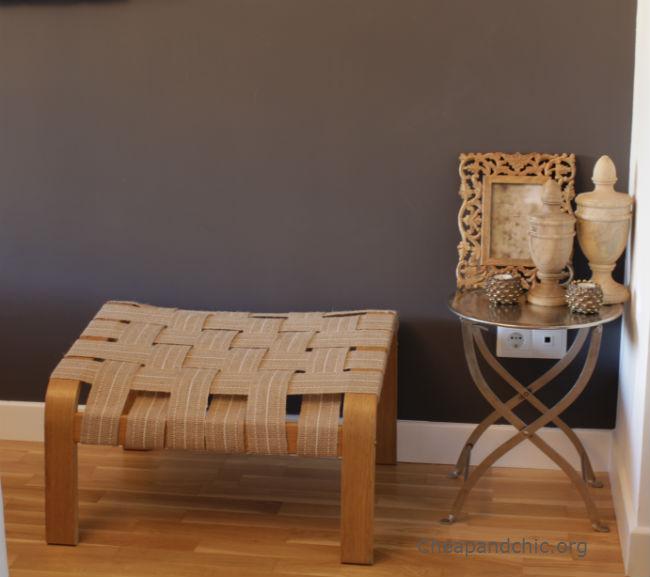 foto final de banco reformado con cincha de yute