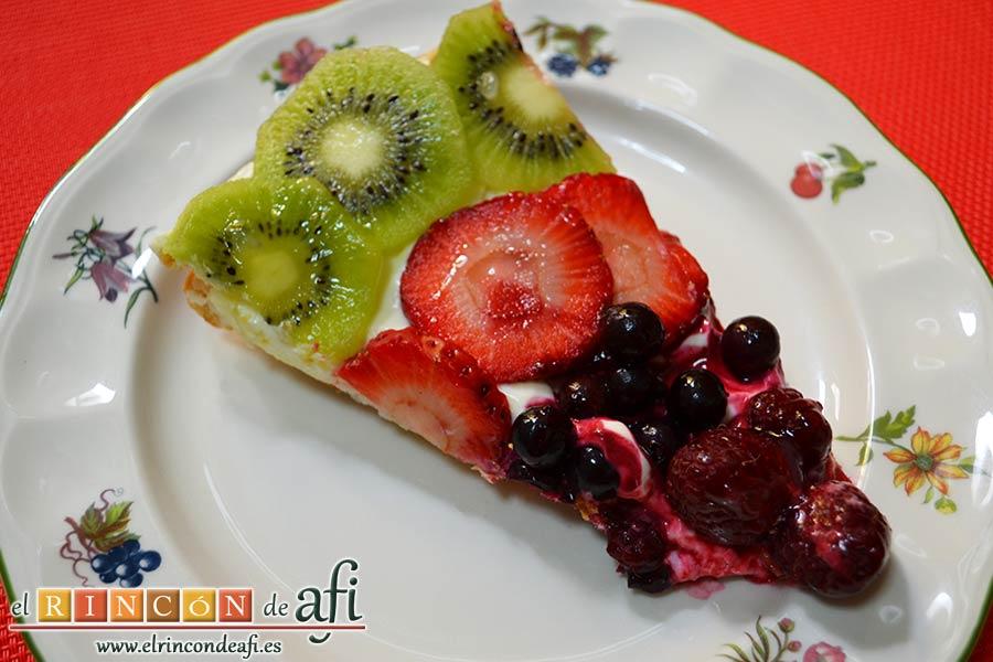 Hojaldre con frutas variadas, sugerencia de presentación