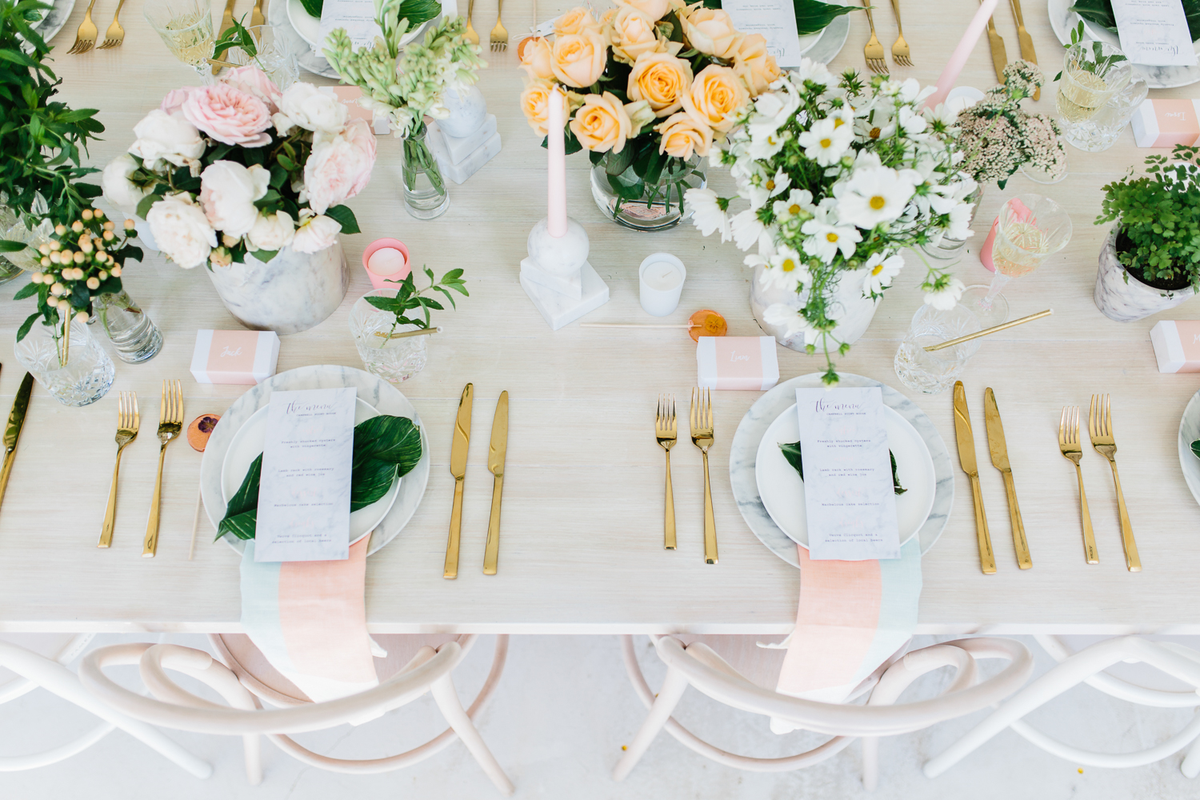 Detalles decoración mesa para una fiesta