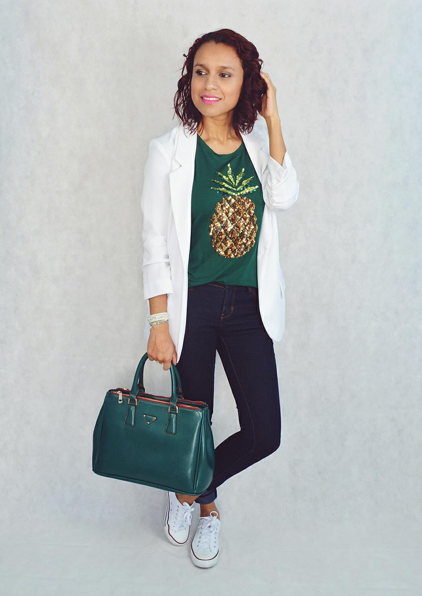 Look casual con camiseta estampada 5