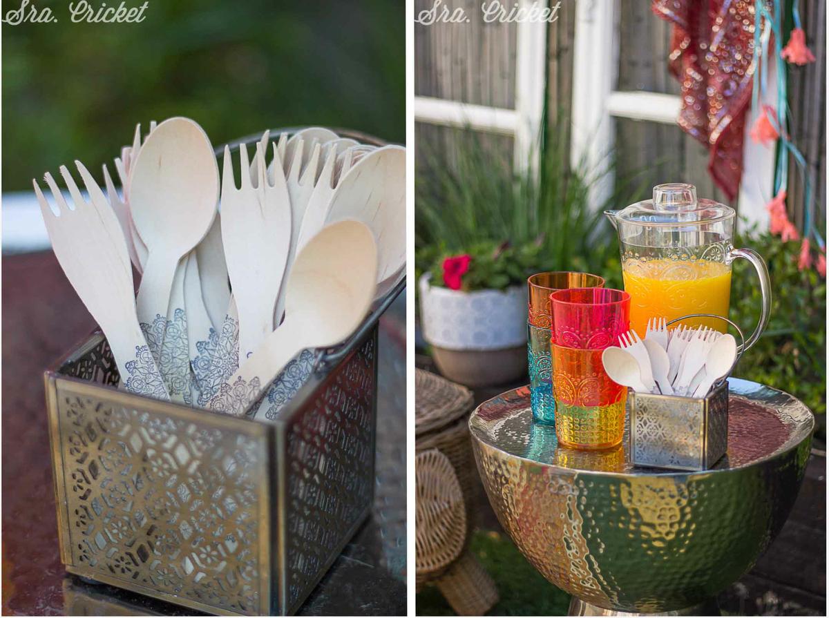 fiesta de bollywood cubiertos diy