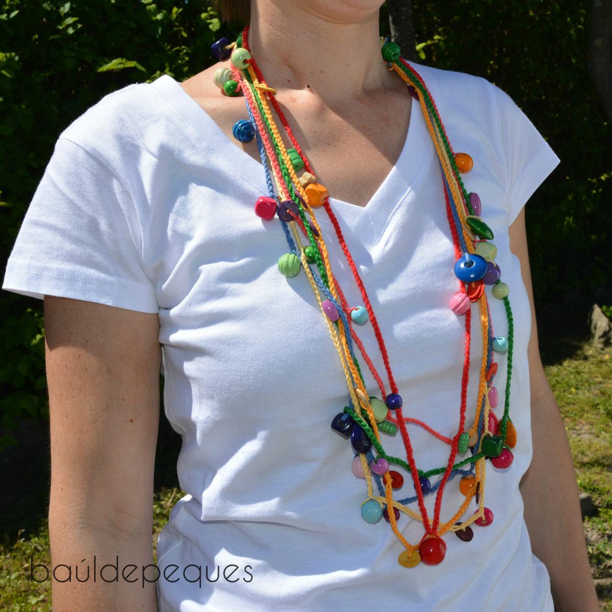 collar de cuentas de madera, mercería Peques