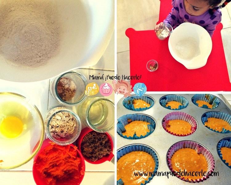 Magdalenas de zanahoria y avena