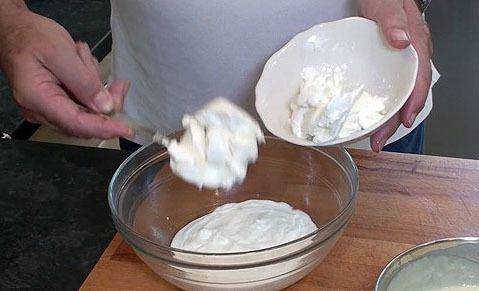 Yogur y queso cremoso batido