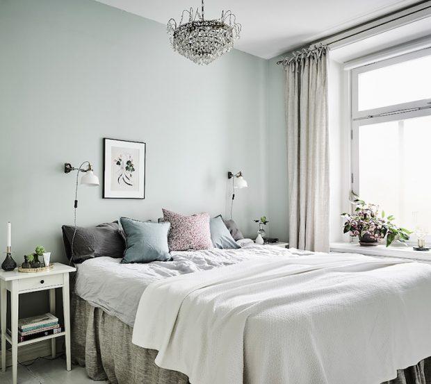 mint bedroom wall