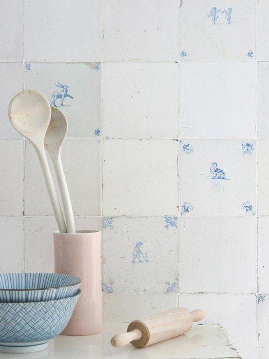 papel pintado para cocinas azulejos