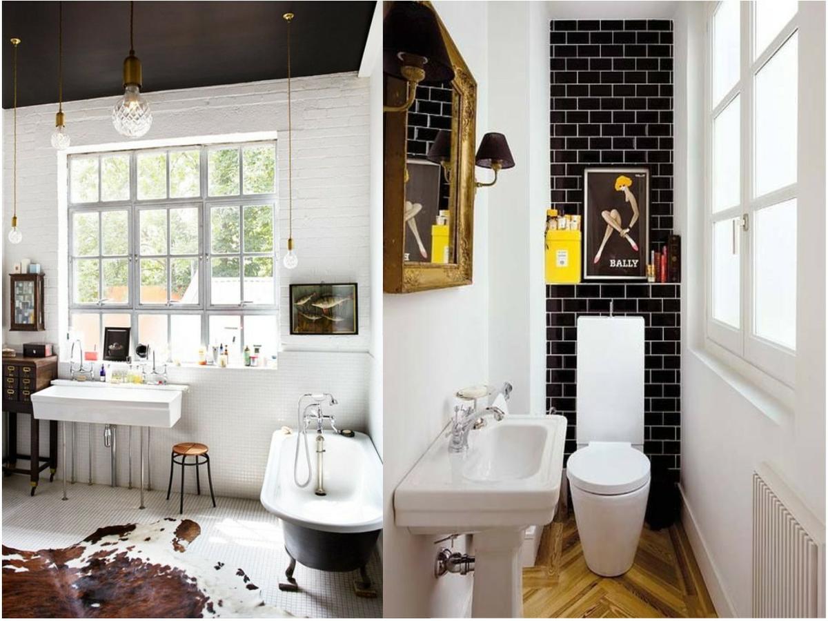 baños en blanco y negro