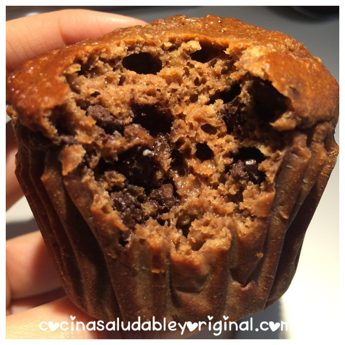 Muffins de avena con chocolate fit Cocina