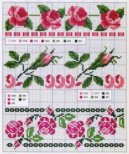 Gráficos de flores punto de cruz gratis