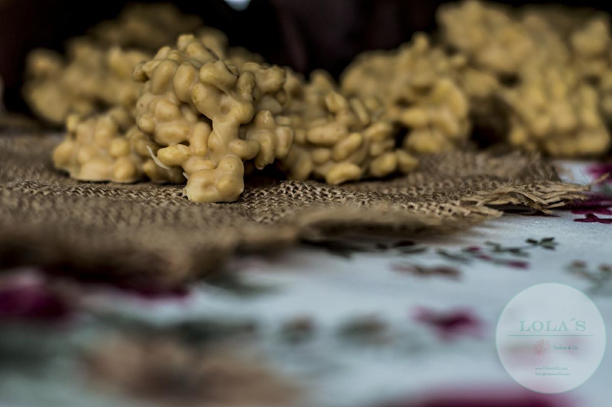 rocas choco blanco y crema cacahuete