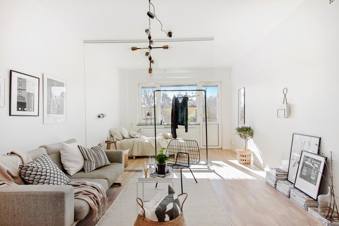 Distribuir un estudio; ideas para separar salón y dormitorio.