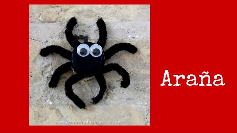 Manualidades con niños - Tapones reciclados - diy Araña