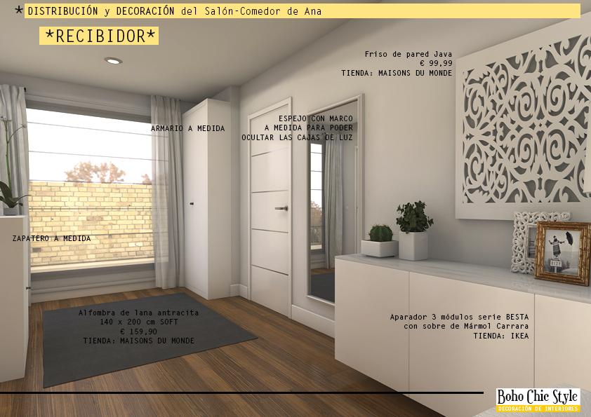 Proyecto de decoración online; El nuevo Salón-Comedor de Ana.