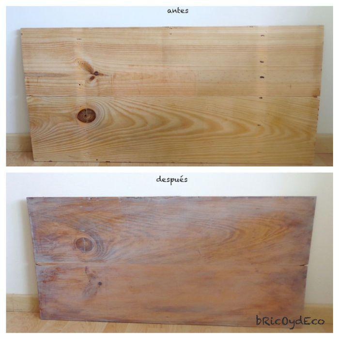 tablero decapado con madera reciclada