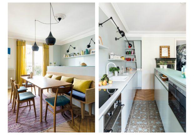 Cocina y comedor mint