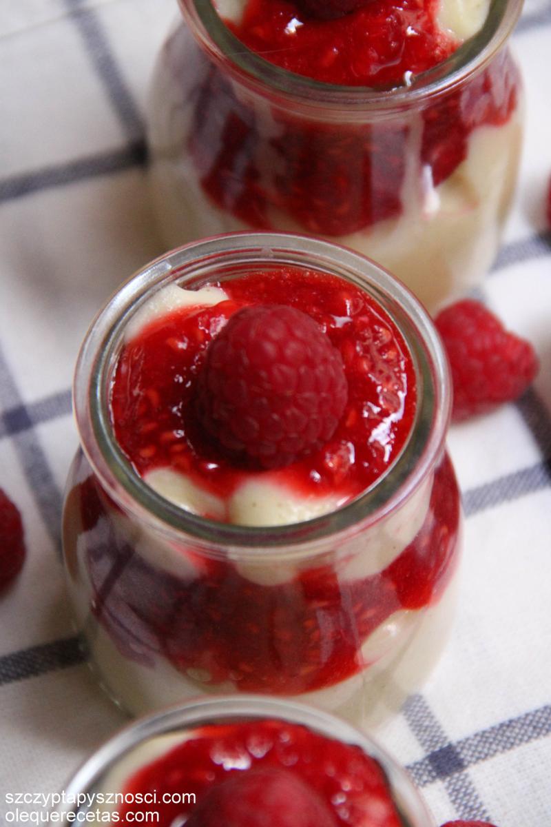Crema dulce de mijo con frambuesas