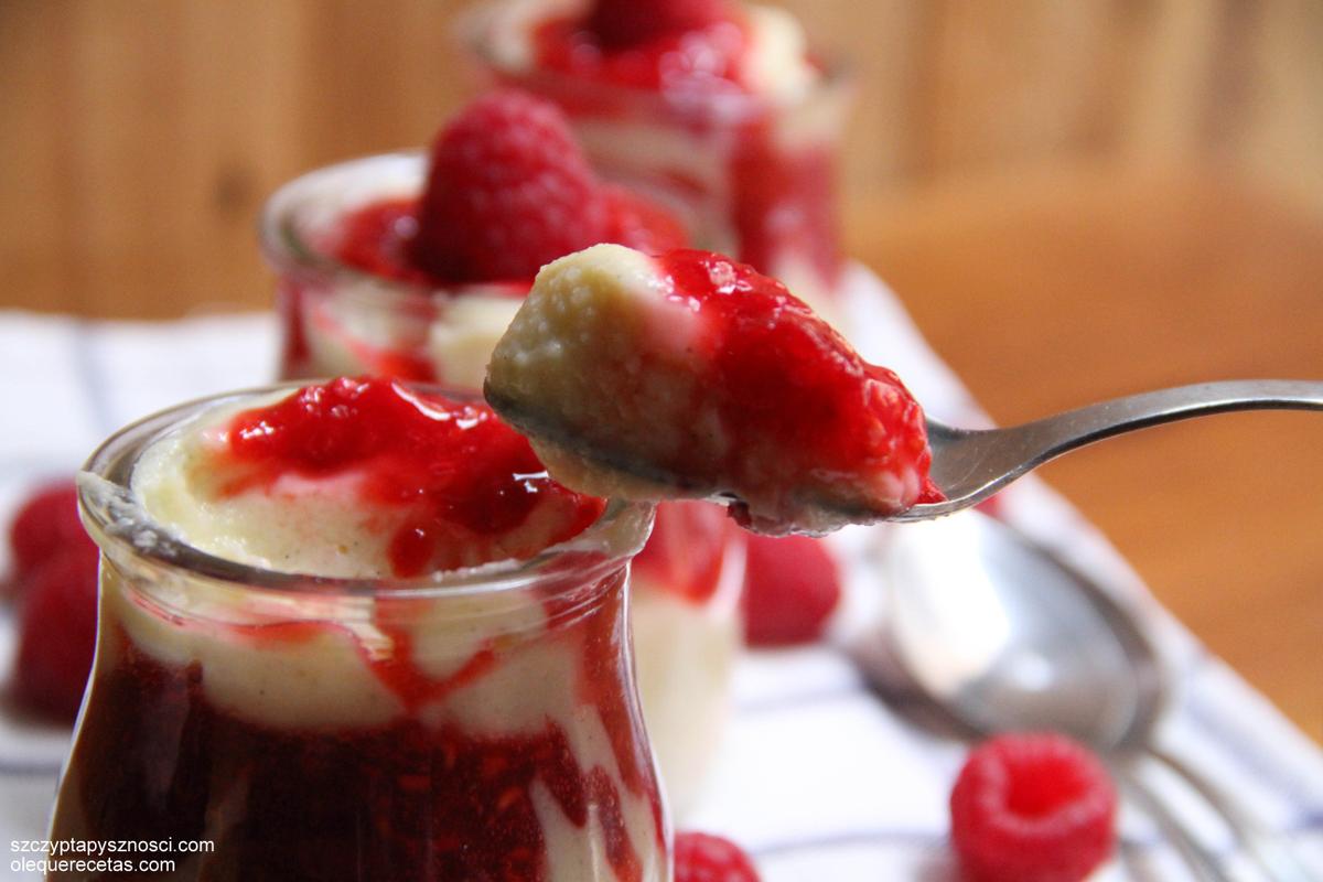 Crema dulce de mijo con frambuesas