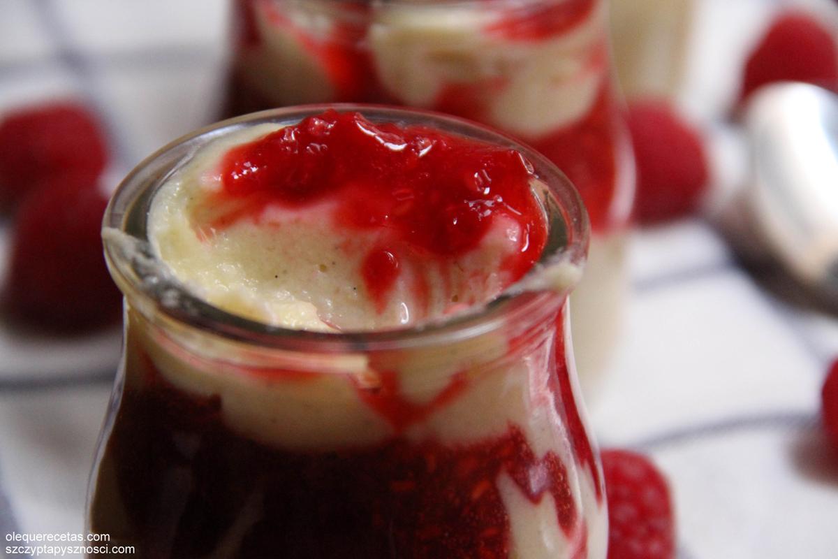 Crema dulce de mijo con frambuesas