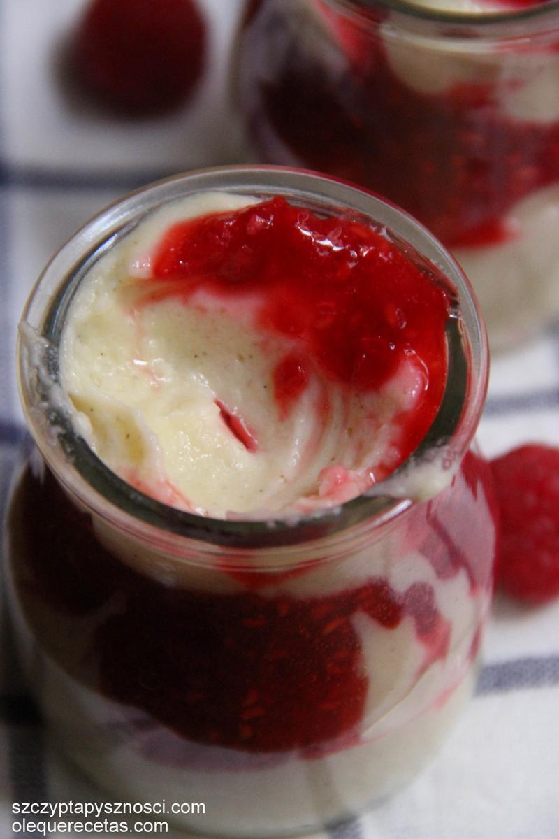 Crema dulce de mijo con frambuesas
