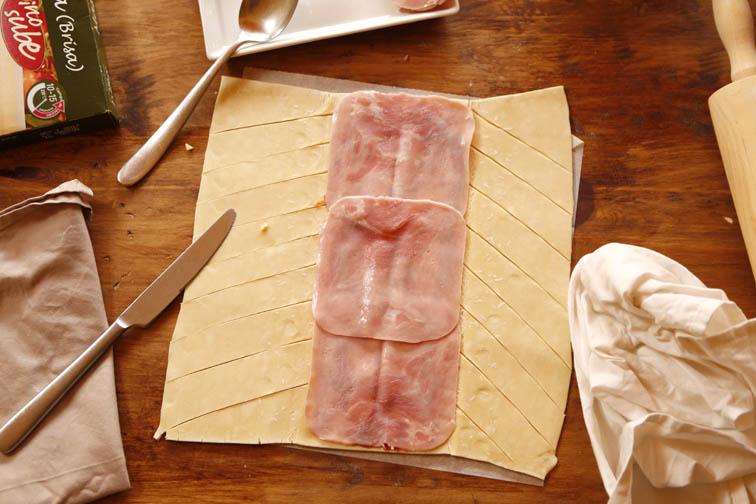 Trenza de jamón cocido y queso 13