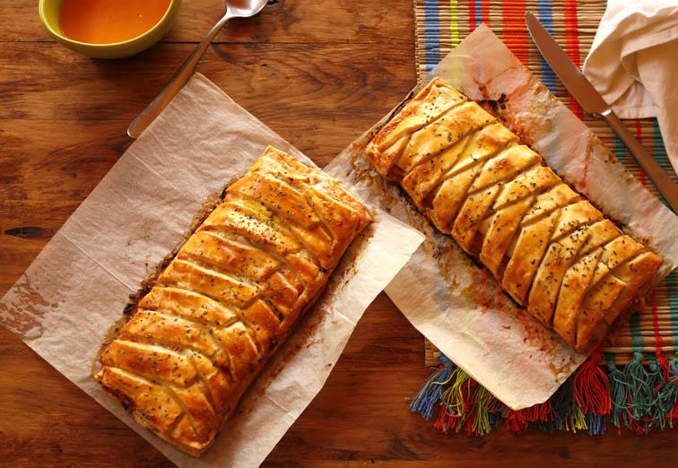 Trenza de jamón cocido y queso 30