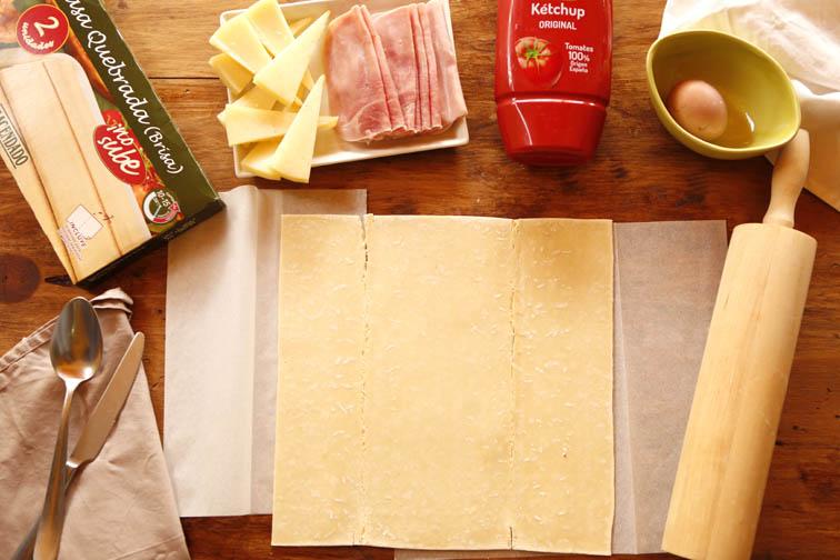 Trenza de jamón cocido y queso 2