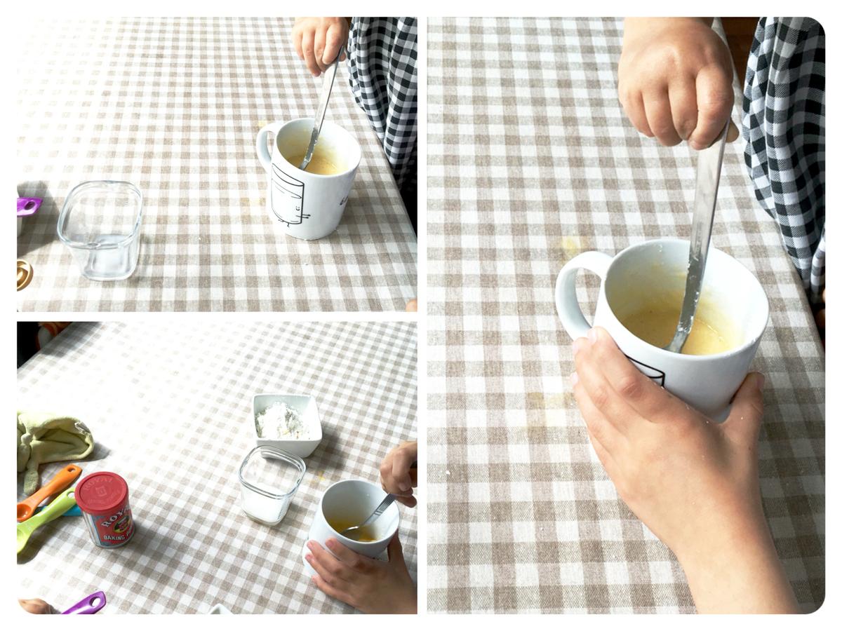 preparando los bizcochos 