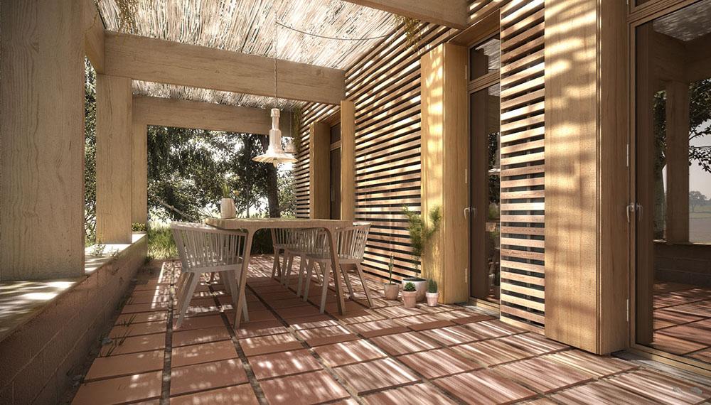 casas ecologicas en espana porche