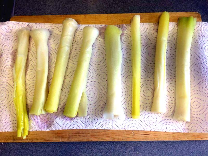 Puerros escurriendo