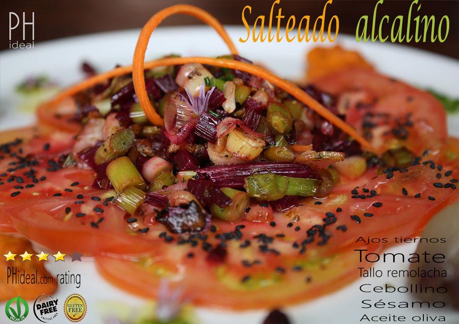 tallos de remolacha salteado alcalino