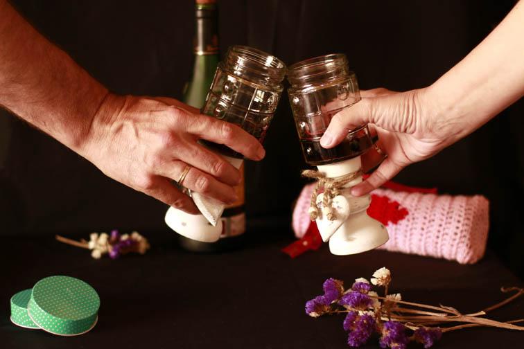 Copas con botes de cristal DIY 35
