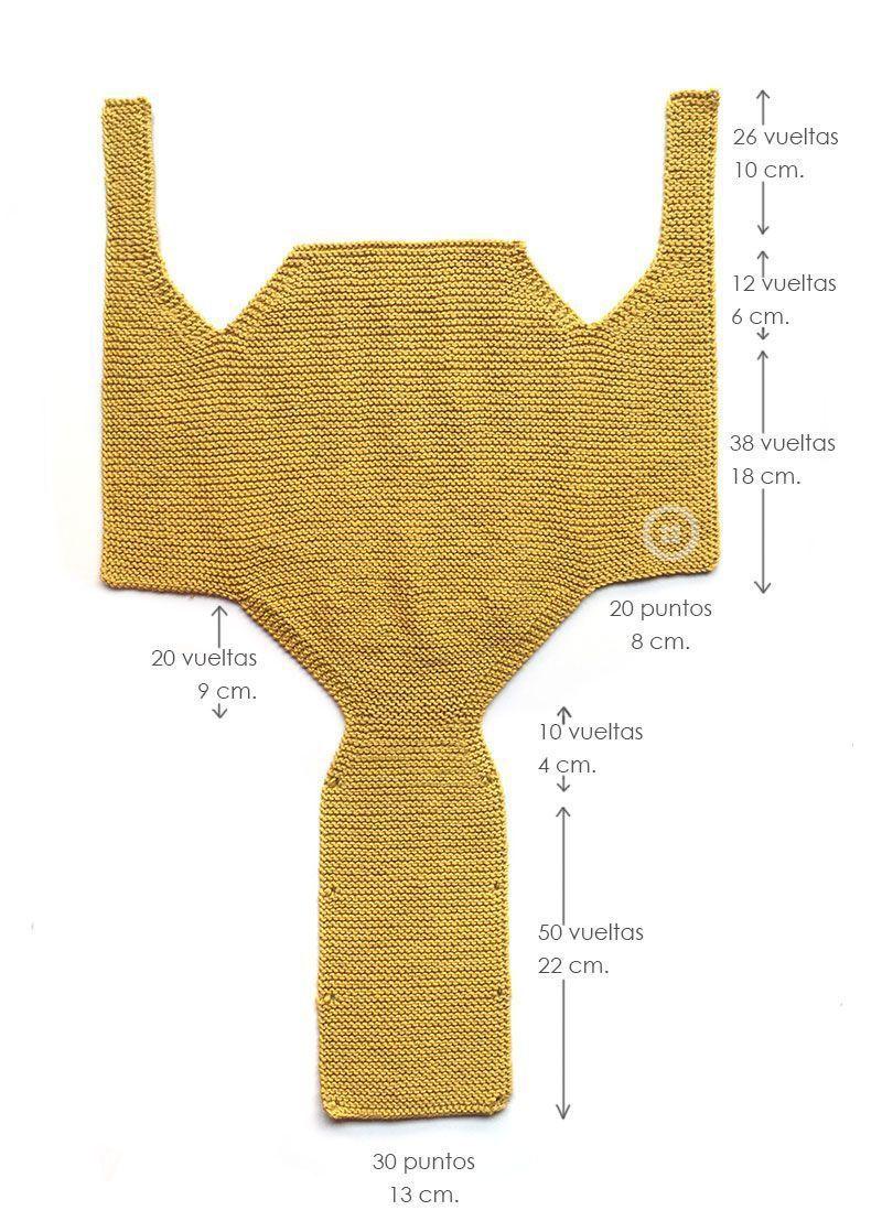 Como hacer un pelele a dos agujas de bebé tejido a punto musgo -Tutorial DIY paso a paso y patrón gratis 