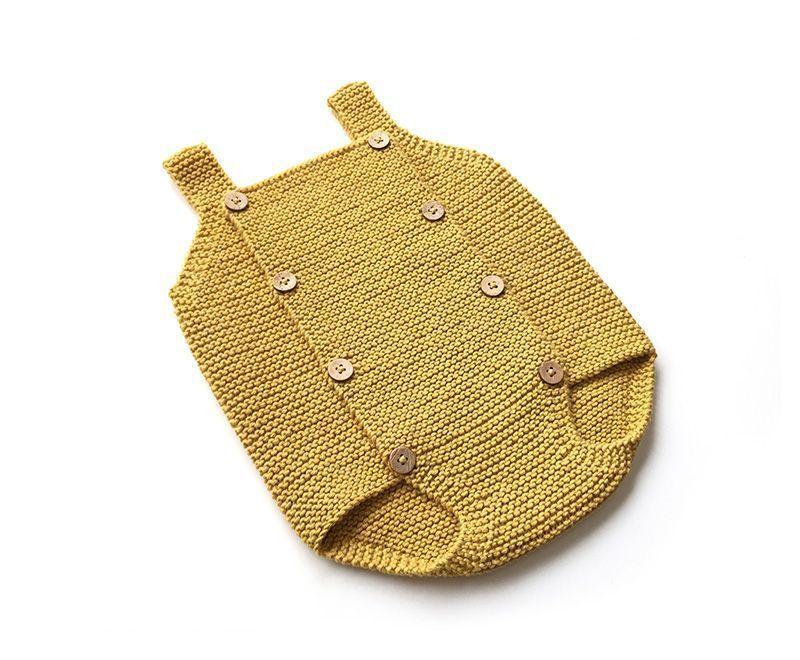 Como hacer un pelele a dos agujas de bebé tejido a punto musgo -Tutorial DIY paso a paso y patrón gratis