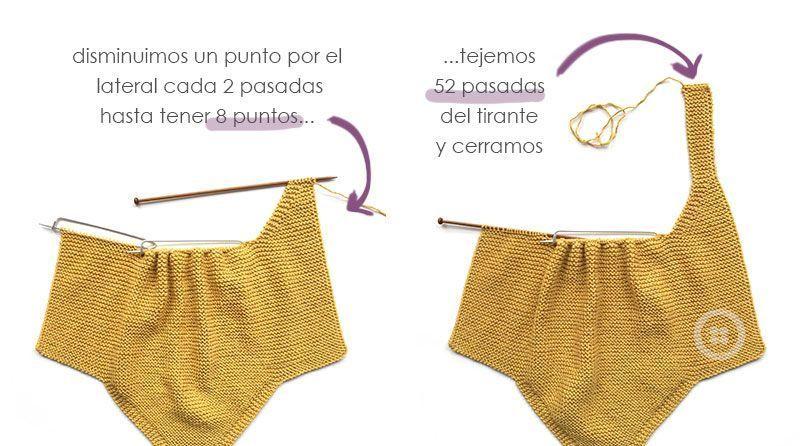 Como hacer un pelele a dos agujas de bebé tejido a punto musgo -Tutorial DIY paso a paso y patrón gratis 