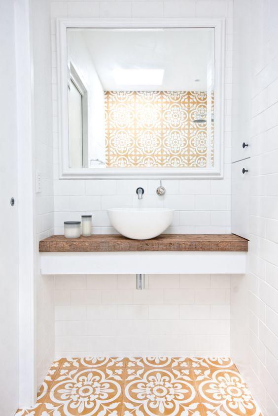 ideas para decorar baños - casa haus - baldosa hidraulica