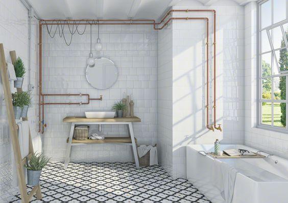 ideas para decorar baños - vivesceramicas - cobre