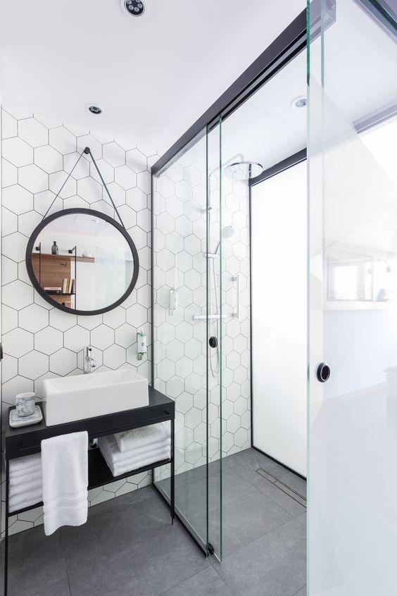 ideas para decorar baños - labiciazul - formas geometricas