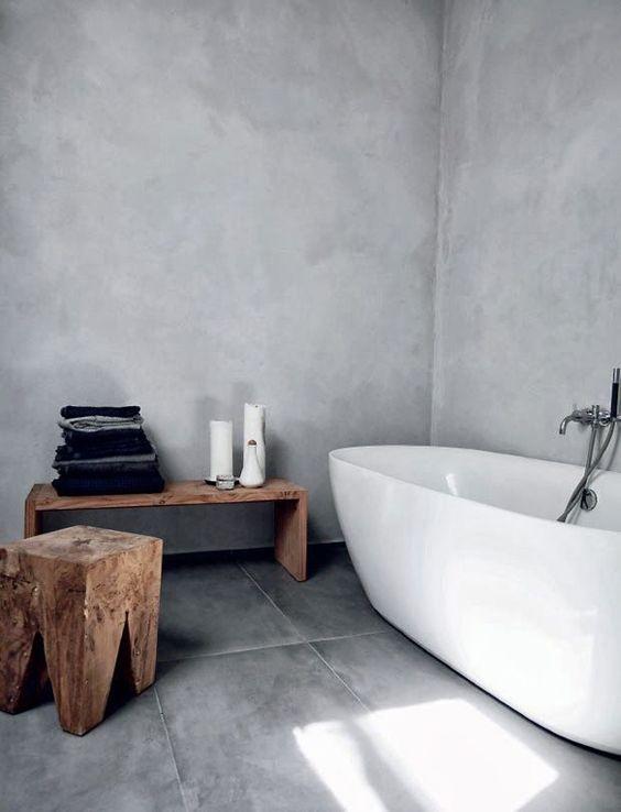 ideas para decorar baños - thestylefiles - microcemento en paredes