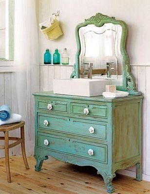 ideas para decorar baños - decoralos-com - muebles shabby chic
