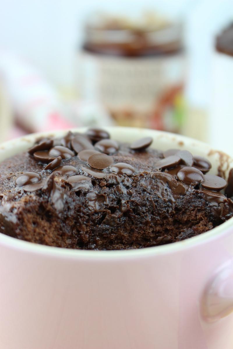 Mug cake de nutella y chocolate sin lactosa
