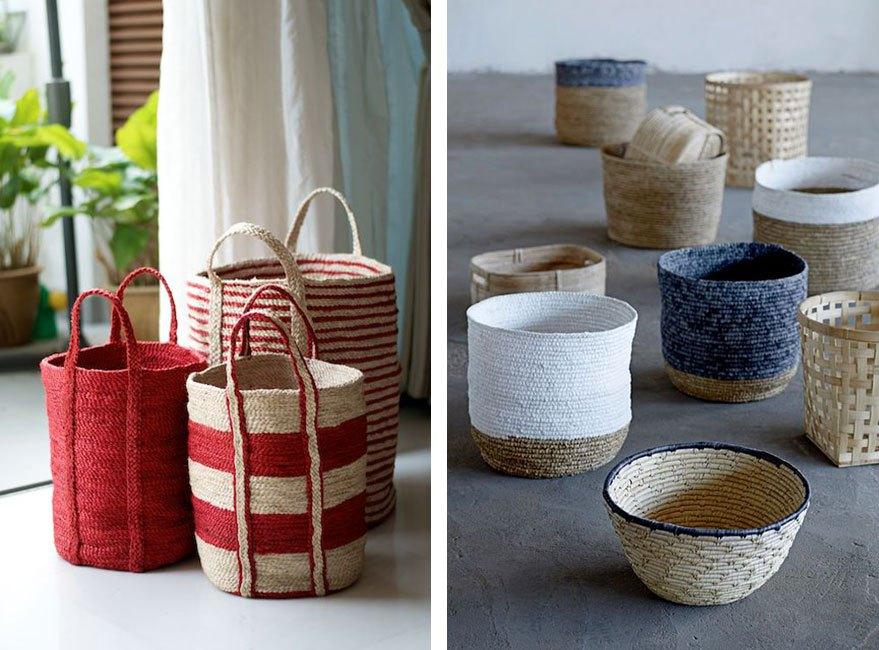 11 cestas de mimbre, ratán y fibras vegetales para dar un toque natural a  tu casa
