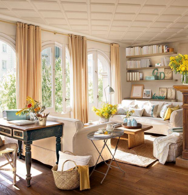 salon calido y moderno