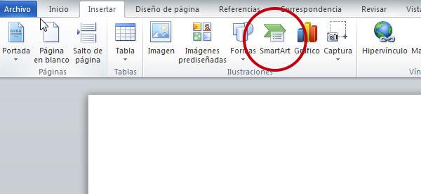 como insertar smart art en word