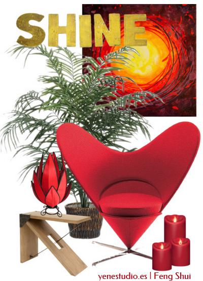 Decoración Feng Shui con elemento Fuego