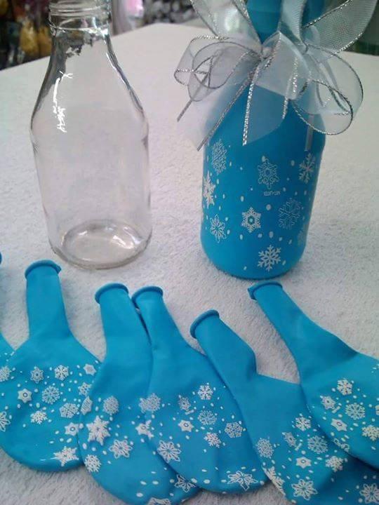 botellas decoradas con globos