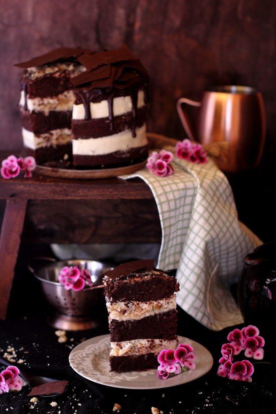 Tarta de Brownie con Queso, Coco y Nueces 2