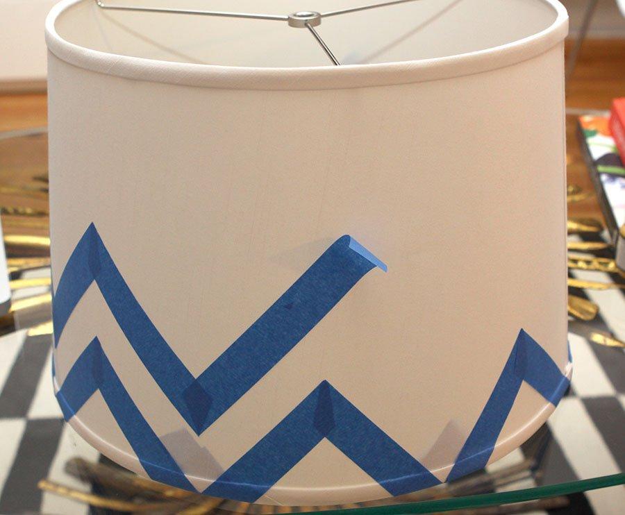 pantallas de lamparas DIY Pomp chevron cinta