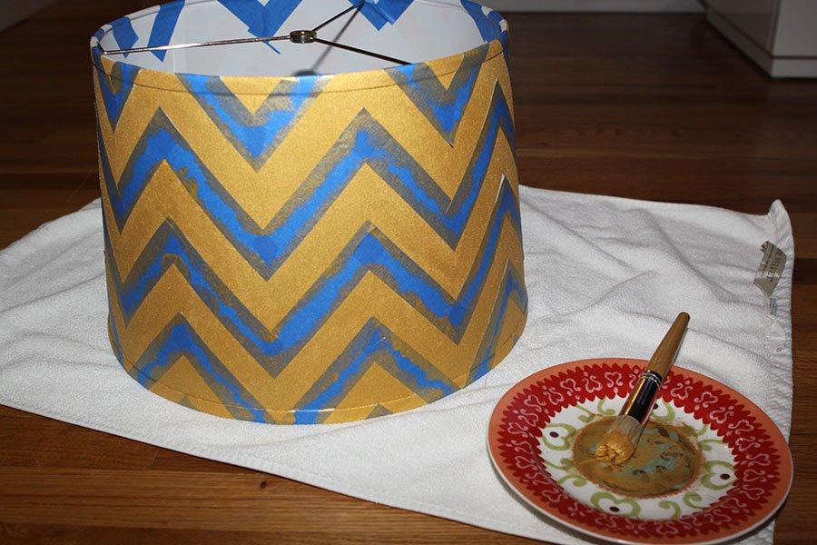 pantallas de lamparas DIY Pomp chevron pintar